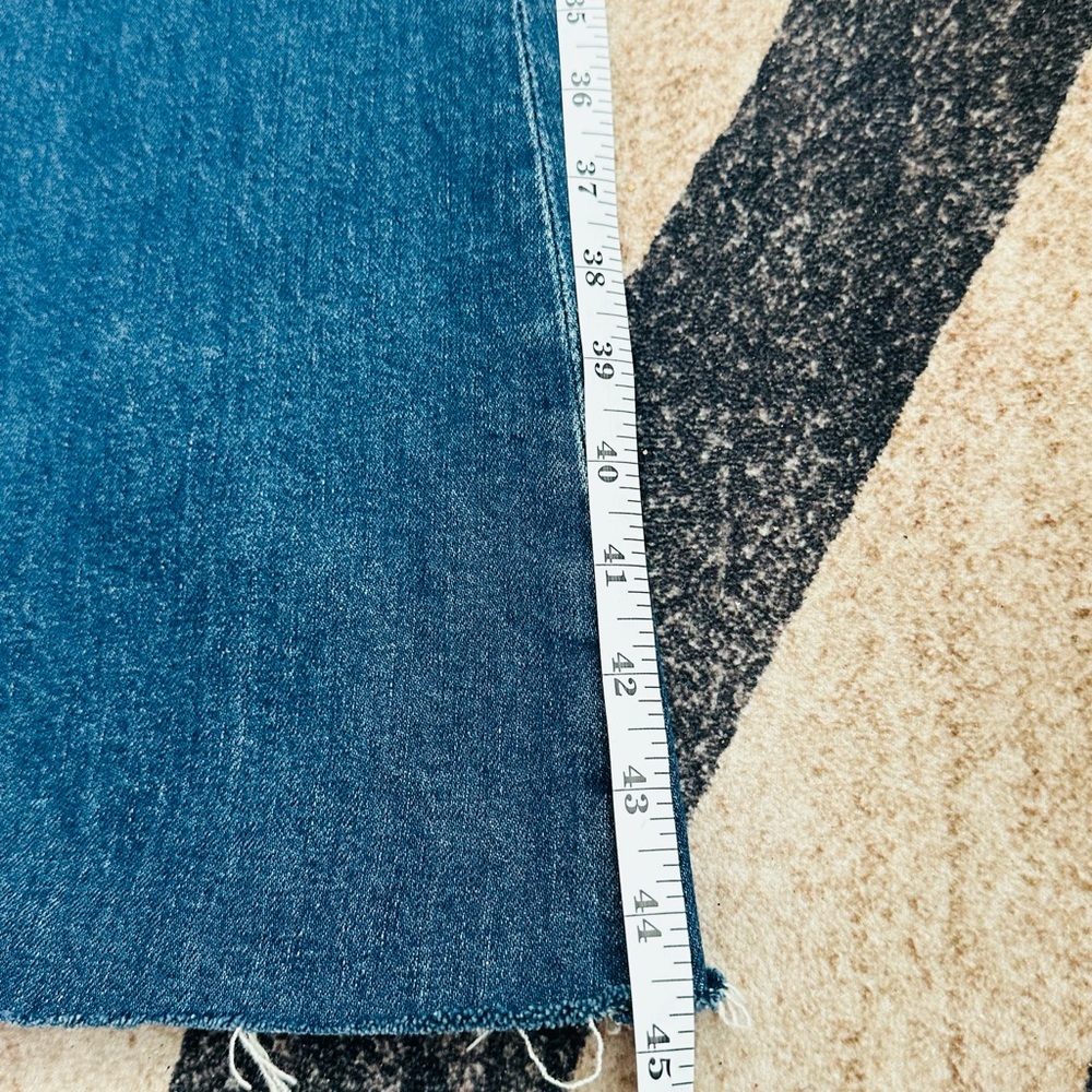 Mother Denim Born to Bite Flares, light distressing and a raw hem. - Picture 5 of 9